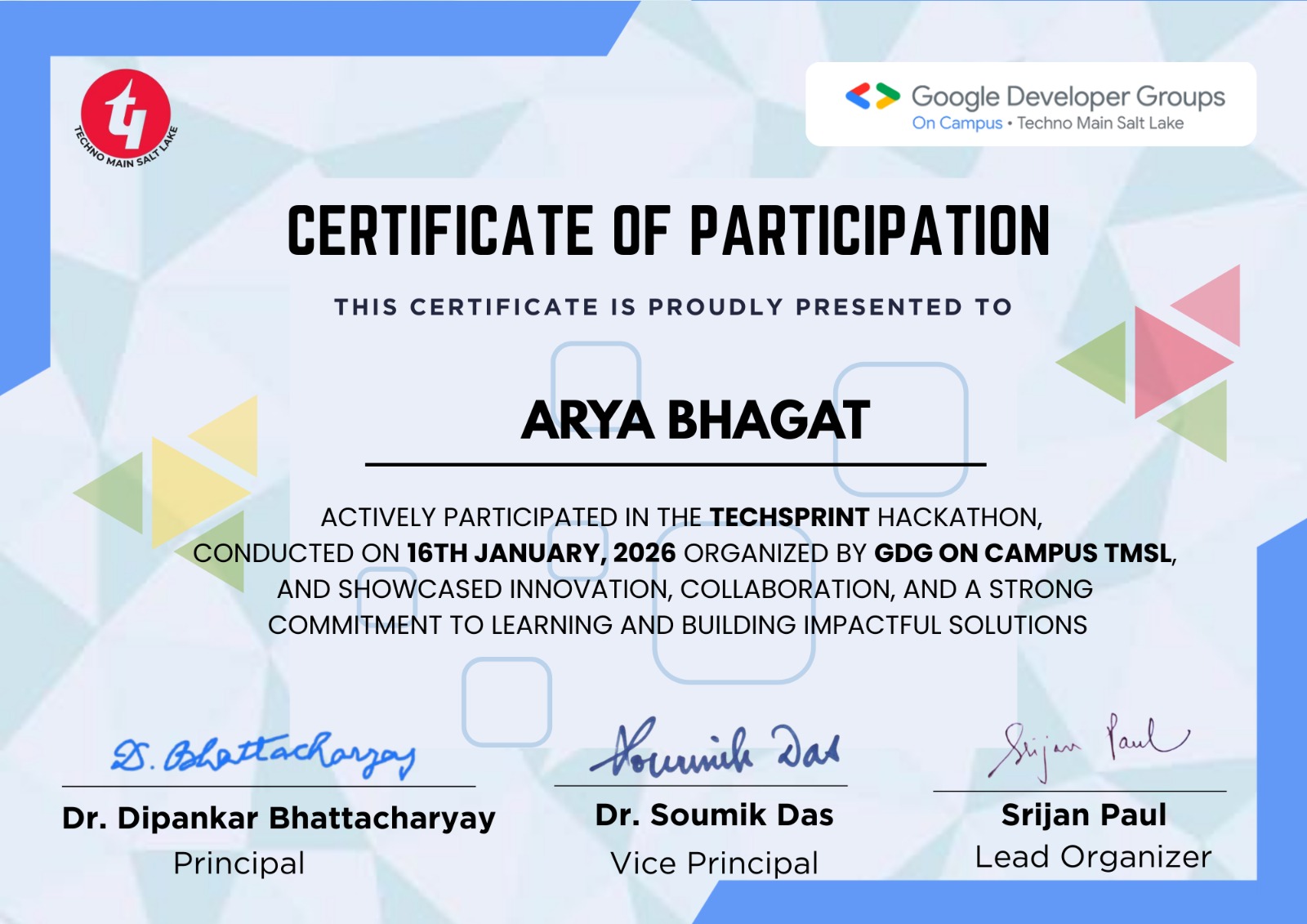 Techno Event Certificate